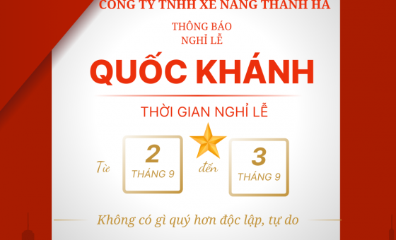 THÔNG BÁO NGHỈ LỄ QUỐC KHÁNH 2/9 2024