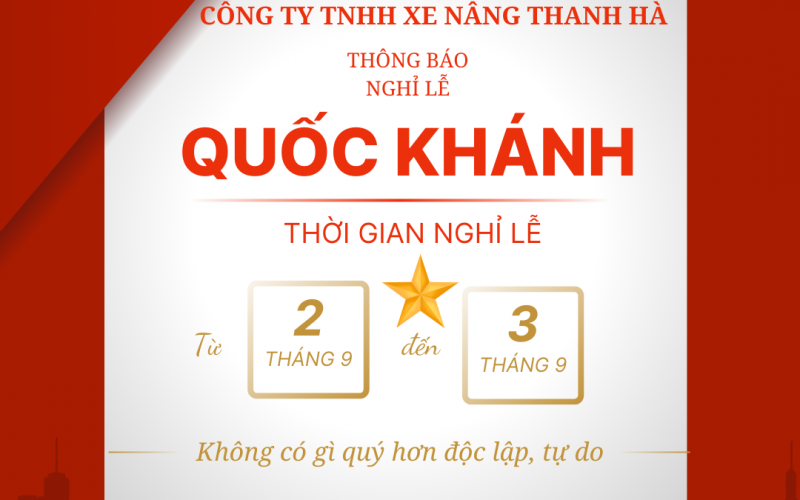 THÔNG BÁO NGHỈ LỄ QUỐC KHÁNH 2/9 2024