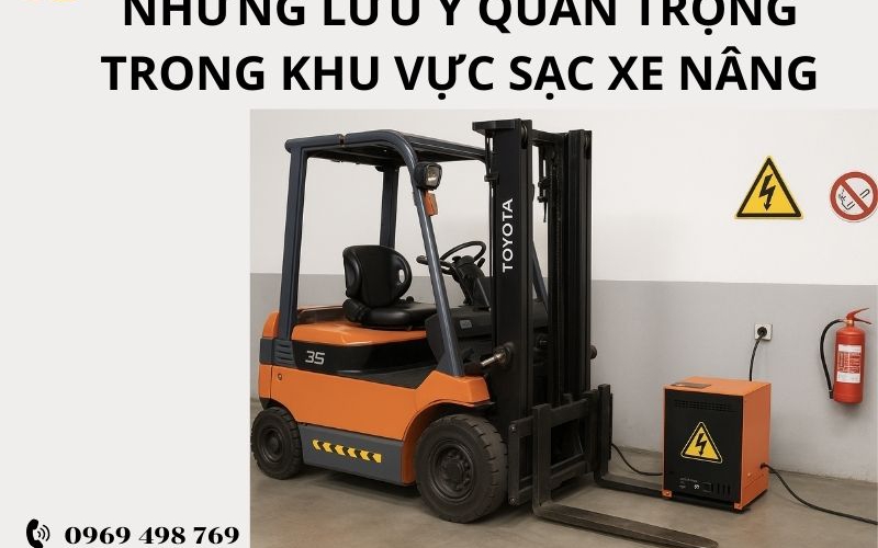 Những Lưu Ý Quan Trọng Trong Khu Vực Sạc Xe Nâng 