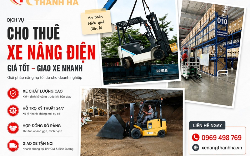 Cho Thuê Xe Nâng Điện Giá Rẻ Tại TP.HCM & Bình Dương [Bảng Giá 2026]