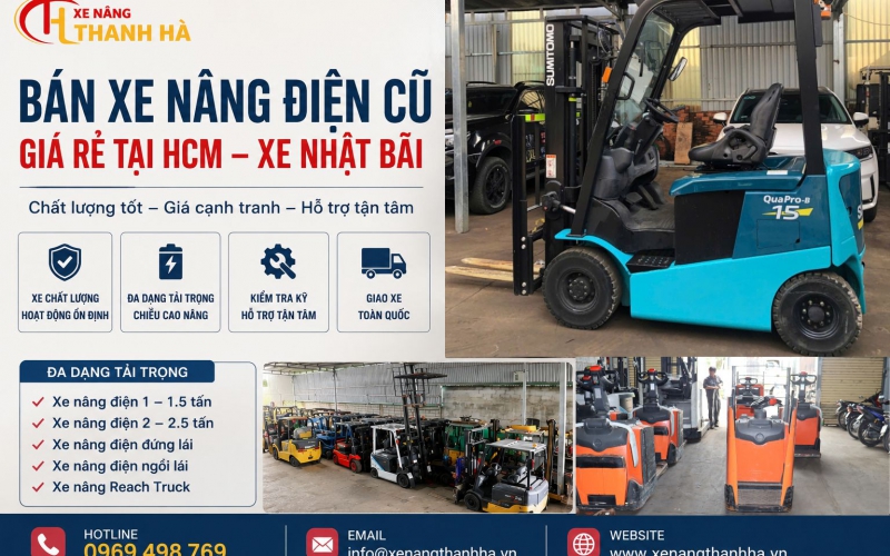 Bán Xe Nâng Điện Cũ Giá Rẻ Tại HCM – Xe Nhật Bãi