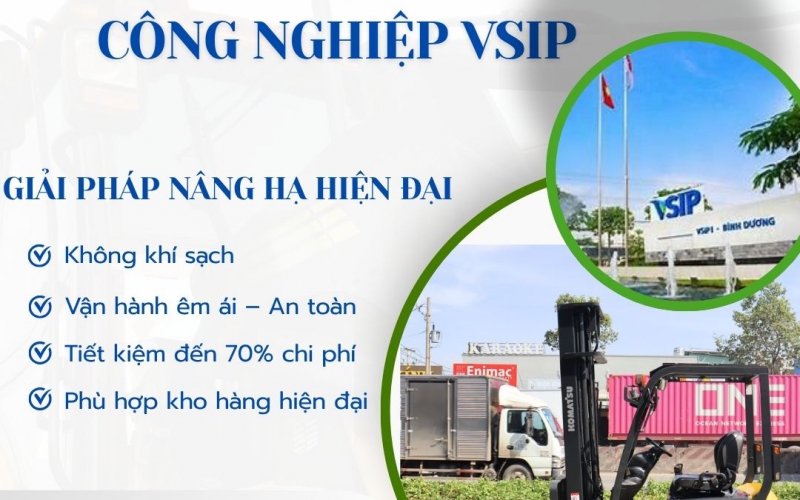 Giải Pháp Xe Nâng Điện Cho KCN VSIP Bình Dương
