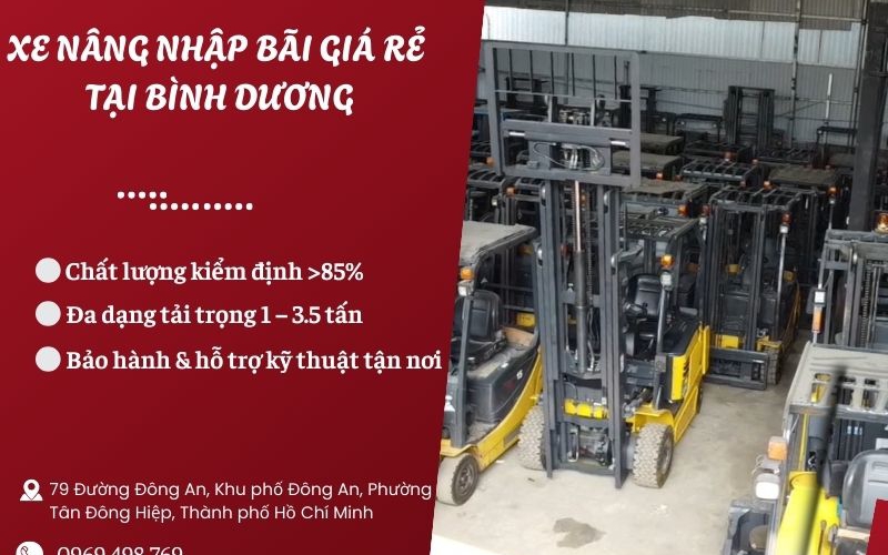 Xe nâng nhập bãi giá rẻ tại Bình Dương, Tp Hồ Chí Minh