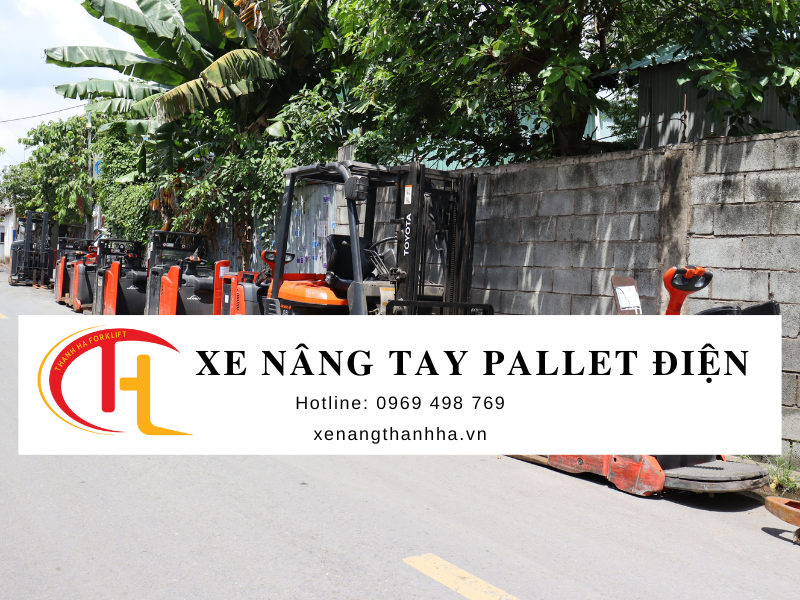 xe nâng pallet điện nhập bãi