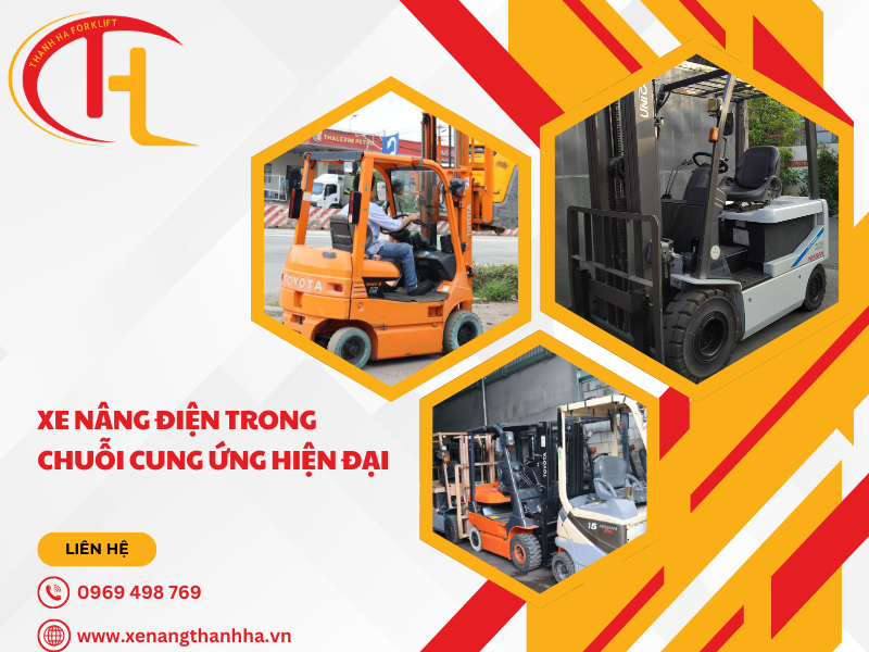 xe nâng điện trong chuỗi cung ứng