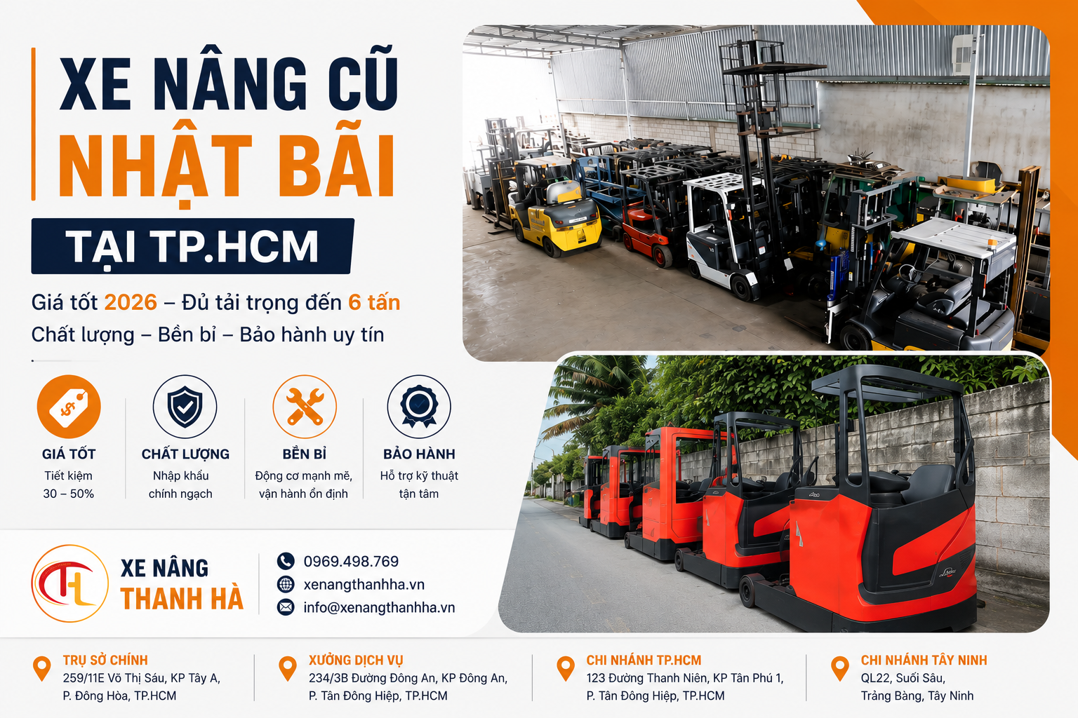 Xe Nâng Cũ Nhật Bãi Tại TP.HCM Giá Tốt 2026 | Xe Nâng Thanh Hà