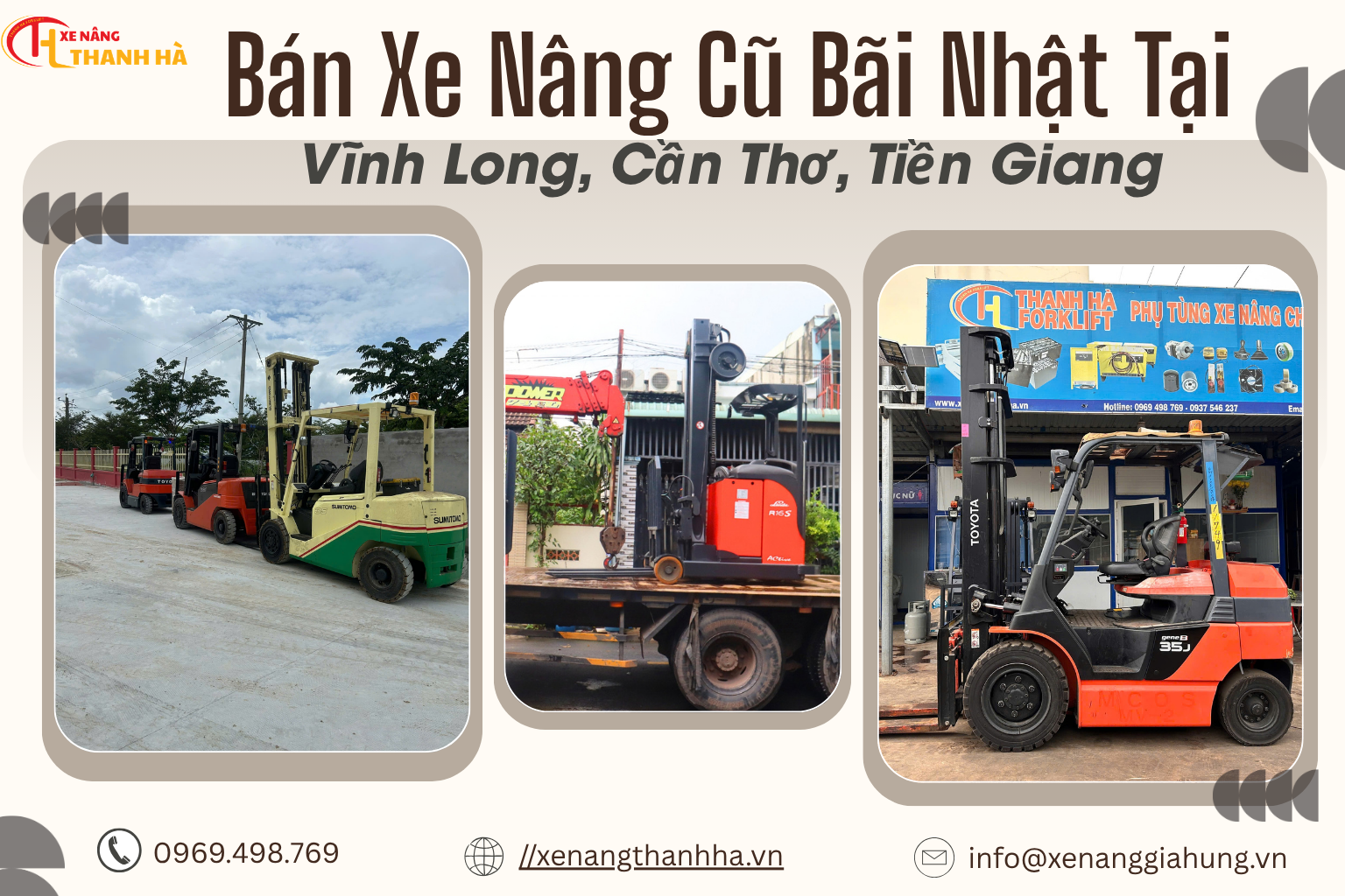 Xe Nâng Cũ Bãi Nhật Tại Vĩnh Long, Cần Thơ, Tiền Giang
