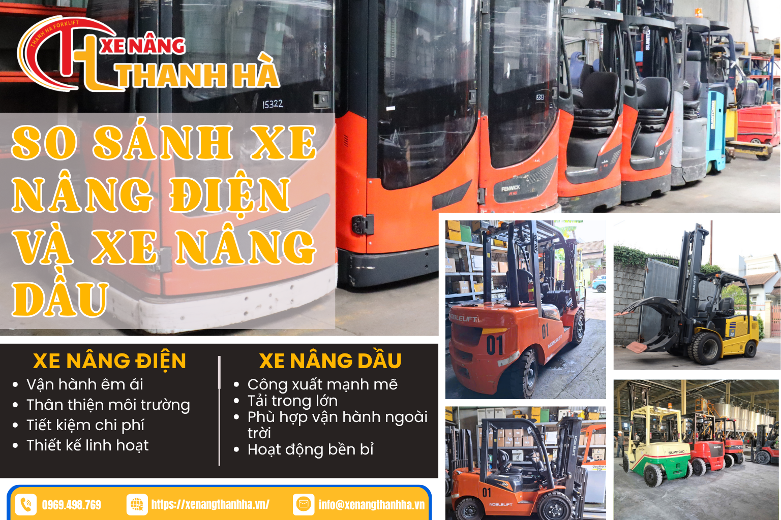 So sánh xe nâng điện và xe nâng dầu