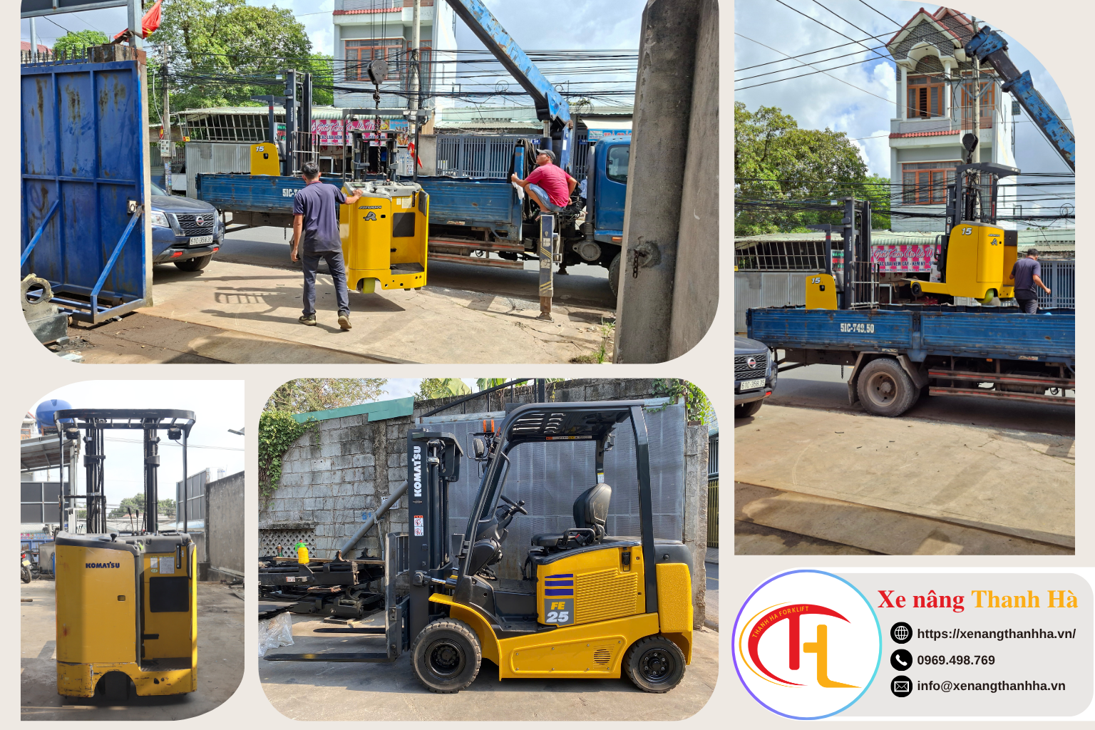 Xe nâng Komatsu nhập bãi