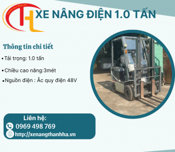 XE NÂNG ĐIỆN NGỒI LÁI NISSAN 1.0 TẤN