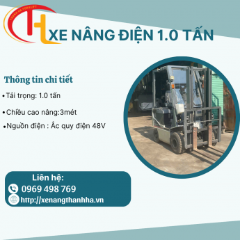 XE NÂNG ĐIỆN NGỒI LÁI NISSAN 1.0 TẤN