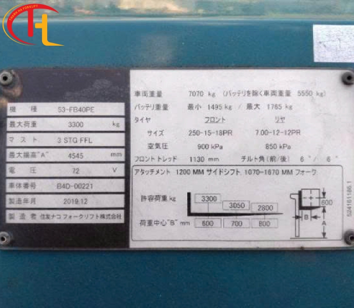 Xe nâng điện NACCO 53-FB40PE 3,3 tấn 